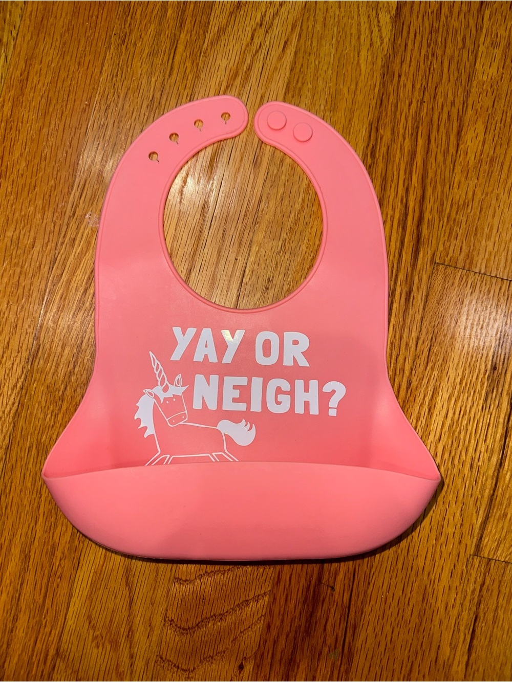 Bella Tunno Pink Silicone Baby Bib with Crumb Catcher - Yay or Neigh